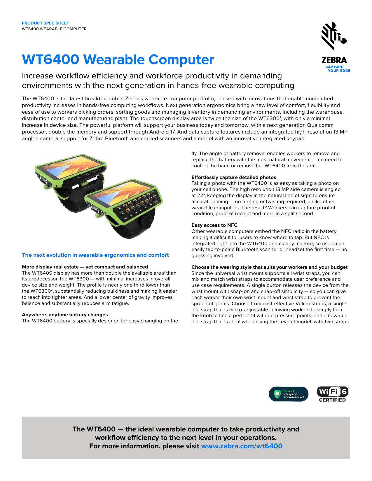WT6400 WEARABLE COMPUTER